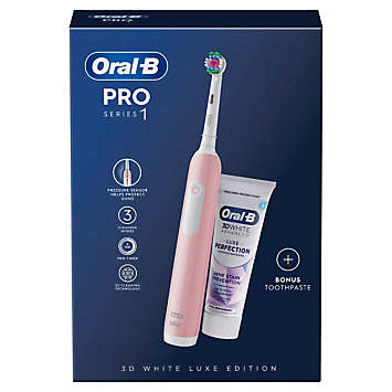 Oral-B Pro Series 1 Pink Electric Toothbrush + Toothpaste